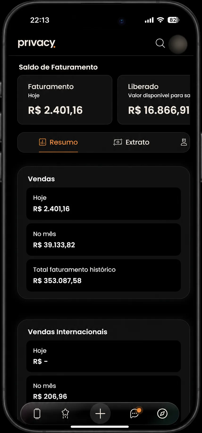 Mockup de faturamento