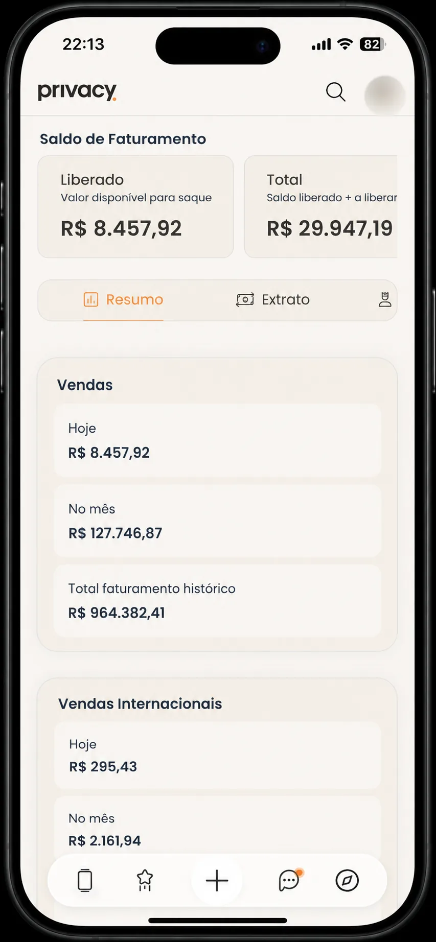 Mockup de faturamento